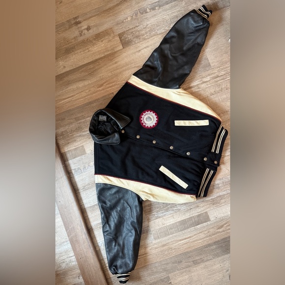 Warner Bros. Other - Warner Bros. Black and Tan Varsity Jacket size S